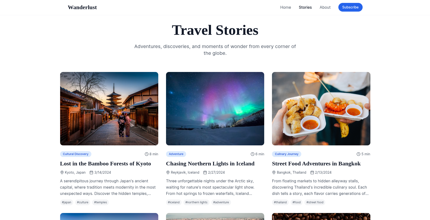 Template: Blog screenshot