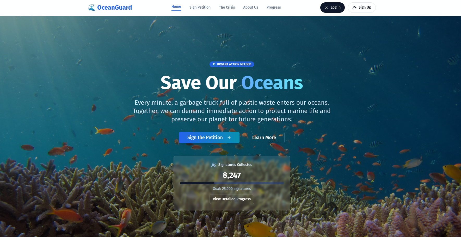 Template: Petition Site screenshot