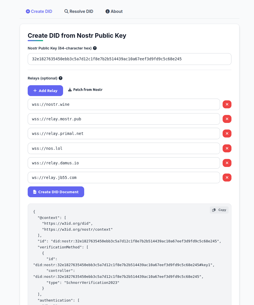 Second did-nostr implementation coming together…