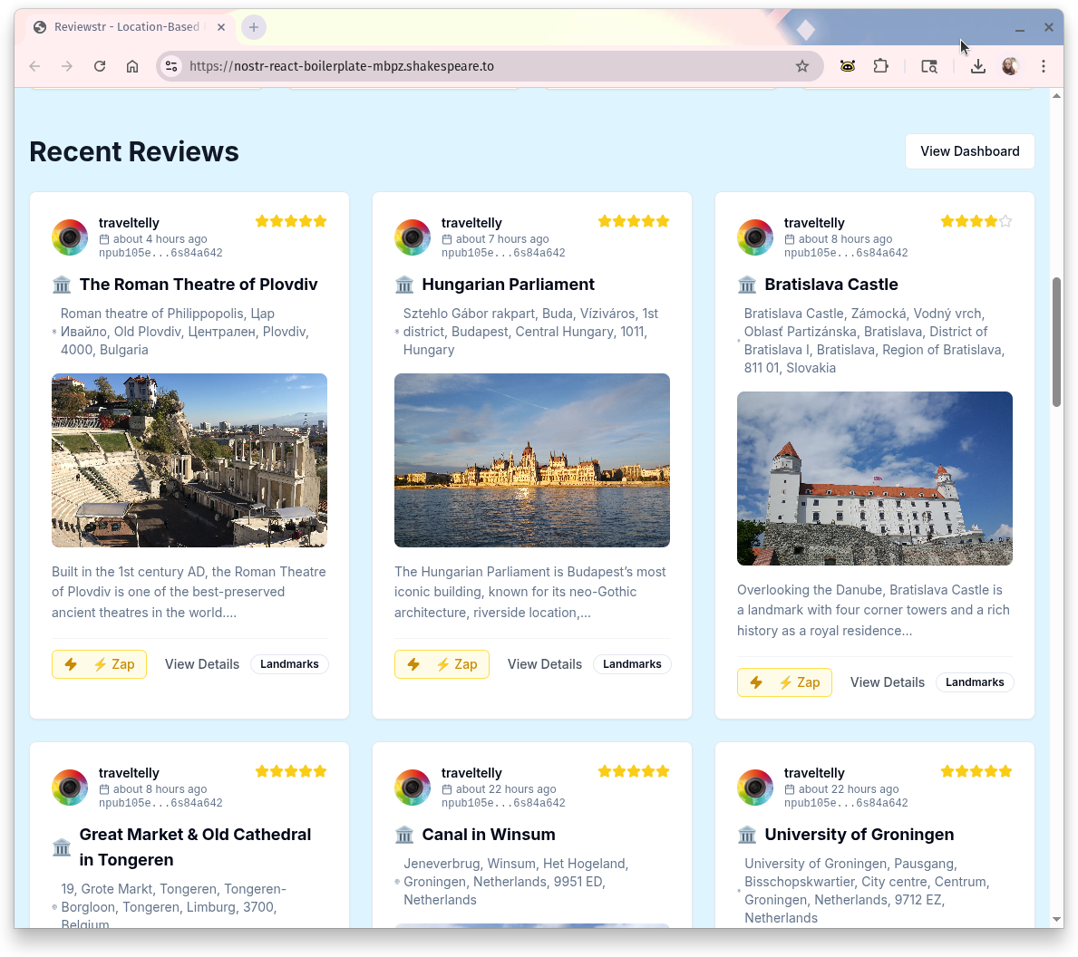 Reviewstr Screenshot
